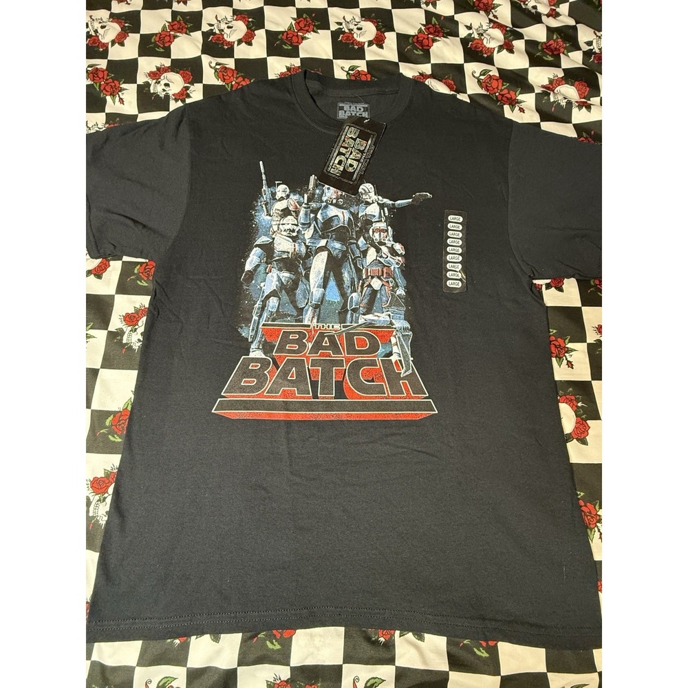 Star Wars The Bad Batch Graphic T-Shirt Mens Large Black NWT